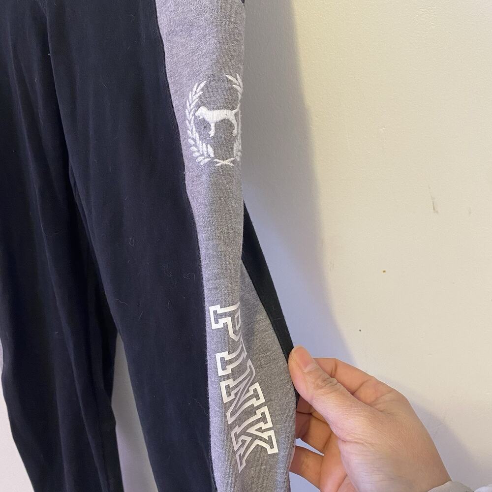 Victoria’s Secret PINK Y2K Yoga Pants Black Gray Mesh XS Logo Lounge Athleisure - Picture 6 of 9
